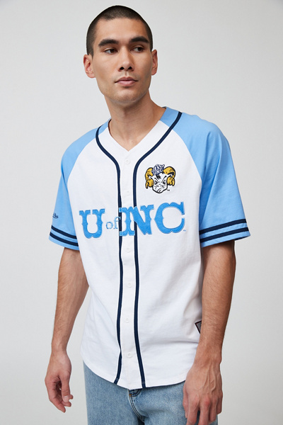 Veste Lourde Mitchell & Ness – Bleu Marine, UNC Tar Heels, Satin Homme