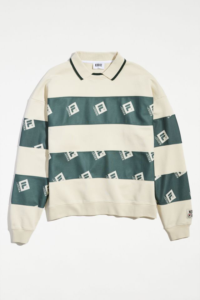 KROST X FILA UO Exclusive Striped Collared Sweatshirt #1