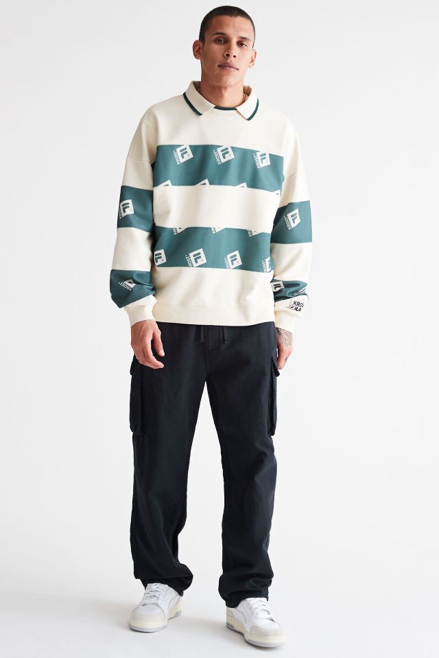 KROST X FILA UO Exclusive Striped Collared Sweatshirt #2