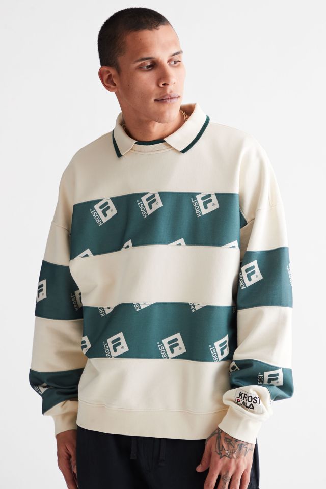 KROST X FILA UO Exclusive Striped Collared Sweatshirt #3
