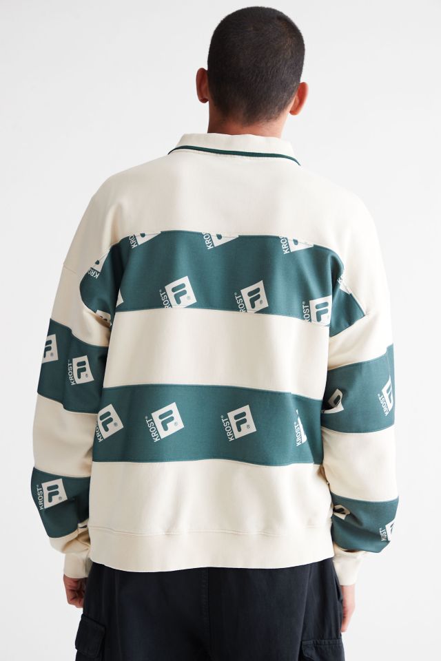 KROST X FILA UO Exclusive Striped Collared Sweatshirt #4