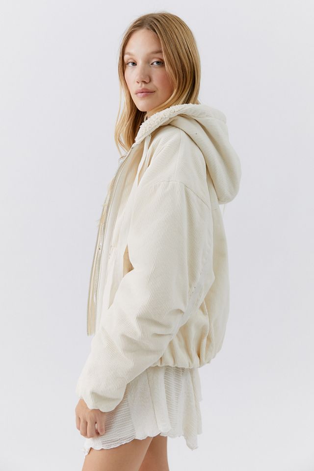 UO Casey Corduroy Zip-Up Hooded Jacket #4