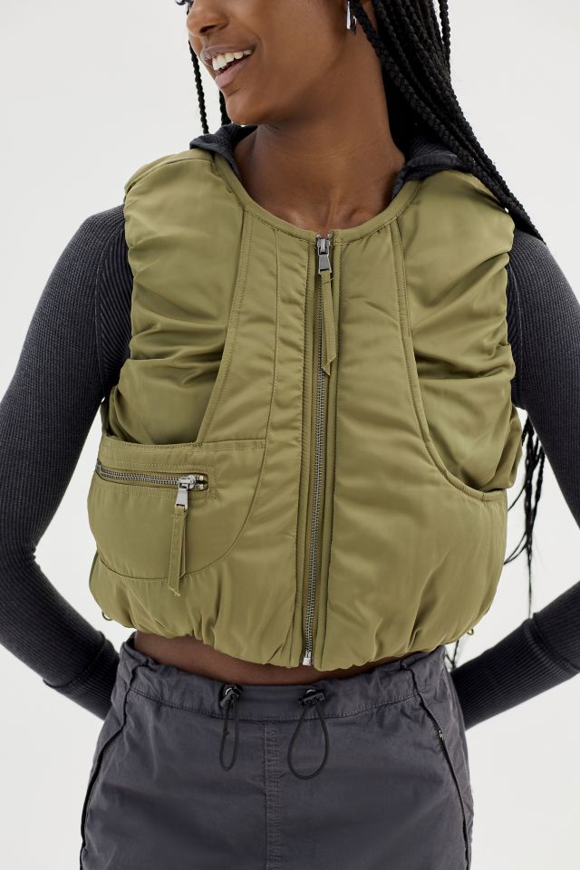 UO Drew Cropped Zip-Up Vest #1