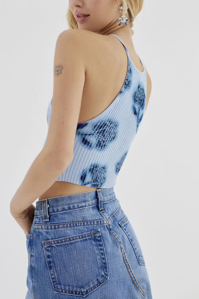 UO Pru Floral Peekaboo Sweater Cami #1