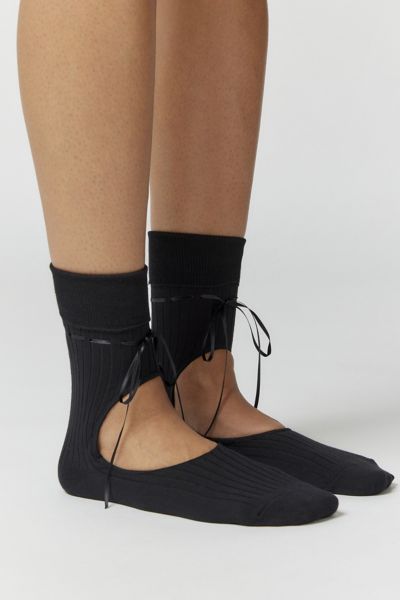 Urban Outfitters Uo Open-front Sock In Black