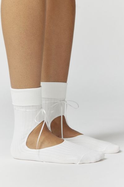 Urban Outfitters Uo Open-front Sock In White