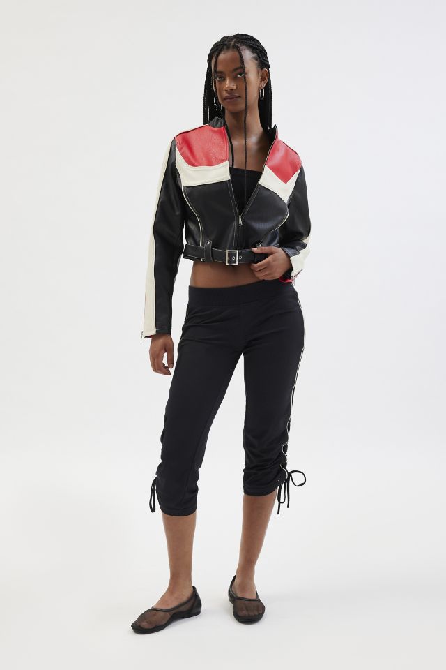 UO Jordan Faux Leather Fitted Moto Jacket | Urban Outfitters Canada