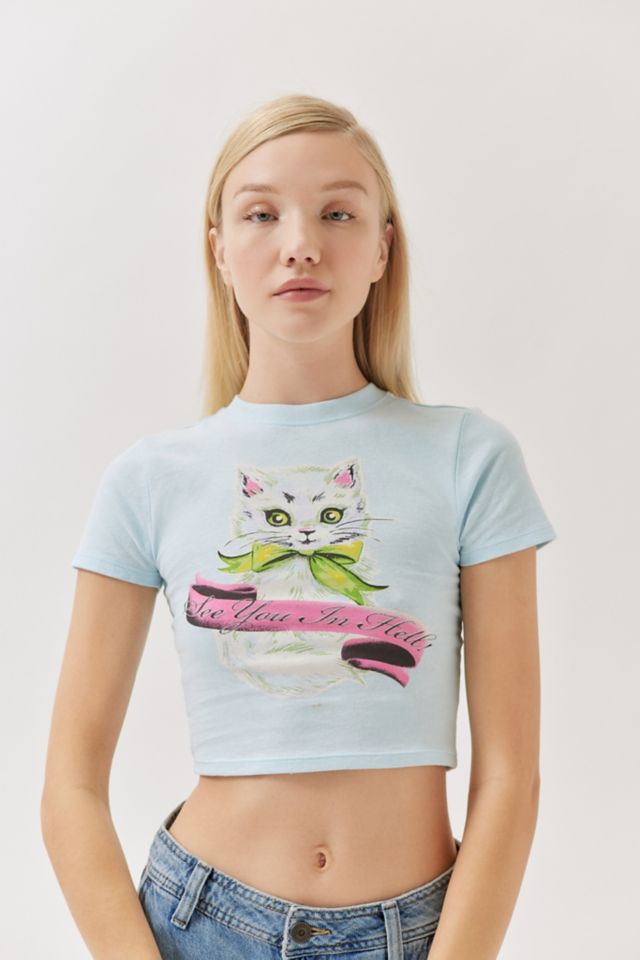 BDG Kitten Shrunken Tee | Urban Outfitters