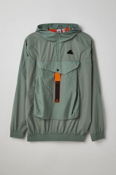 Adidas Originals Adidas City Escape Q2 Premium Windbreaker Man Jacket Sage Green Size Xl Recycled Polyester In Green