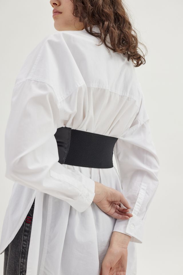 Zippered Faux Leather Wide Belt #1