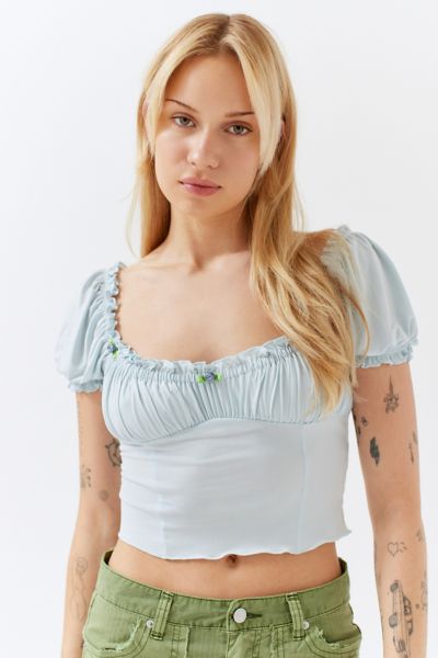 UO Fifi Ruched Cropped Top