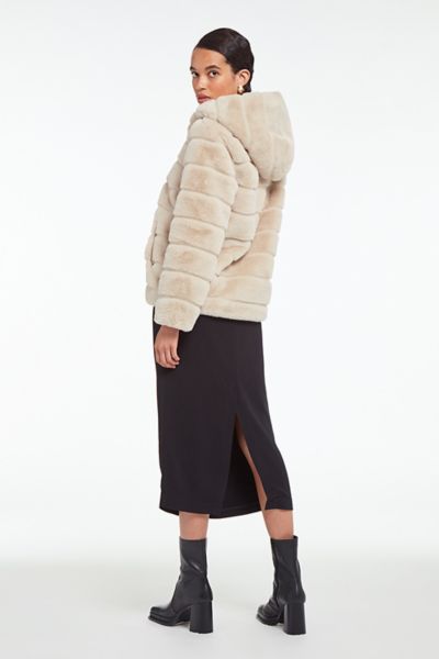 Apparis Skylar Recycled Faux Fur Jacket In Latte