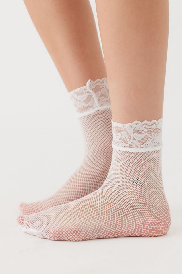 Lace-Trimmed Fishnet Sock 2-Pack #1