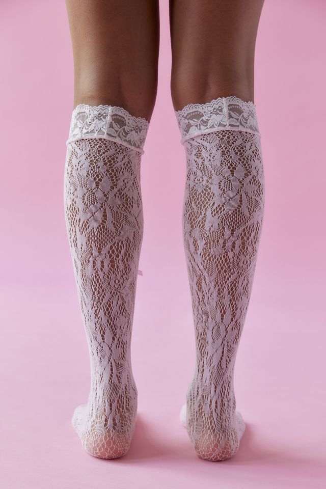 Chaussette Haute Cuisse en Dentelle Découpée #2