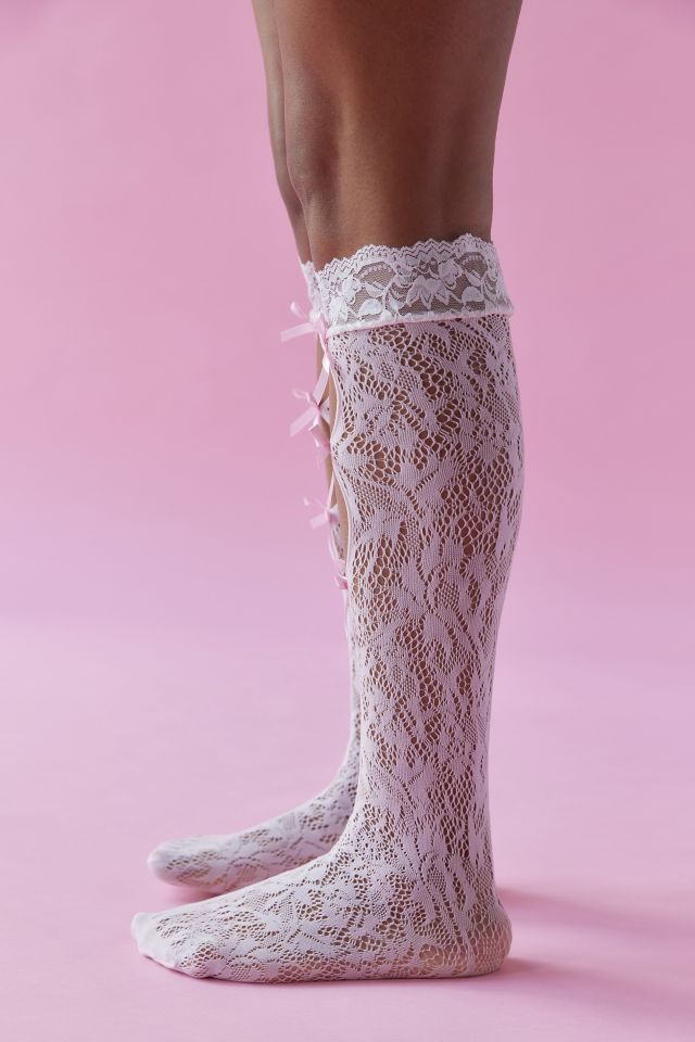 Chaussette Haute Cuisse en Dentelle Découpée #3
