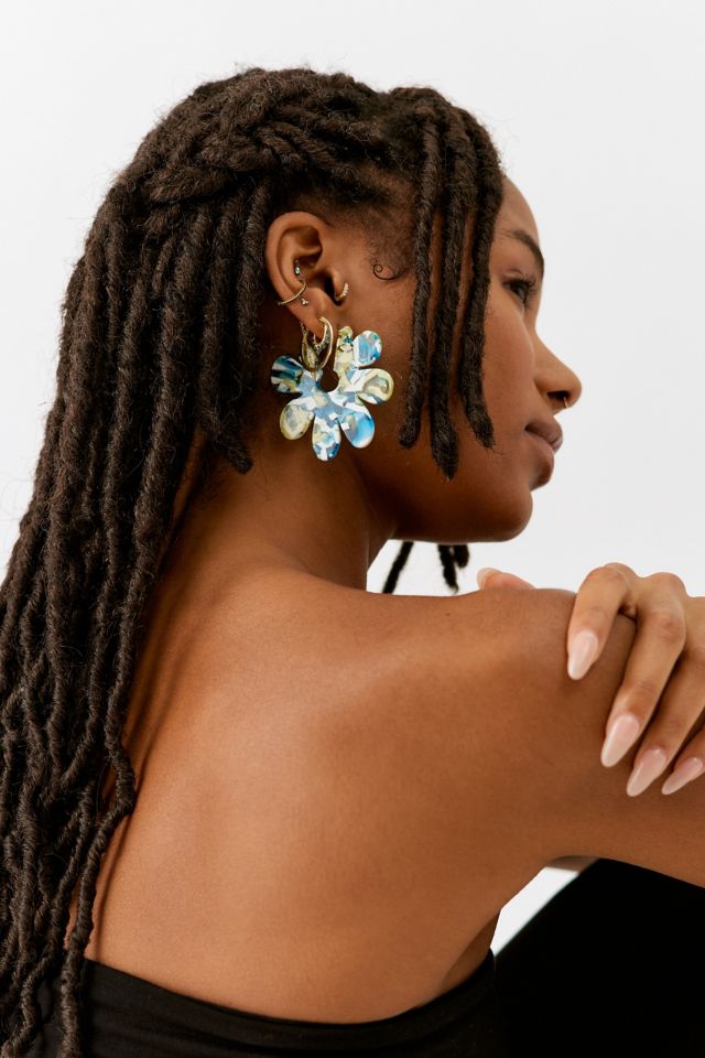 Darcia Statement Flower Hoop Earring #3