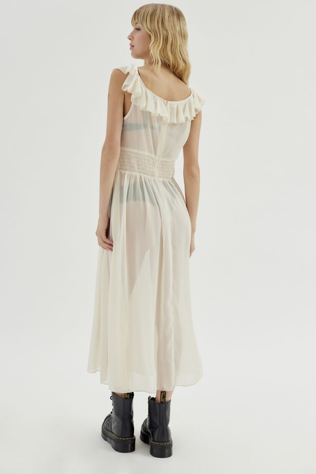 Cynthia Semi-Sheer Ruffle Midi Dress #2