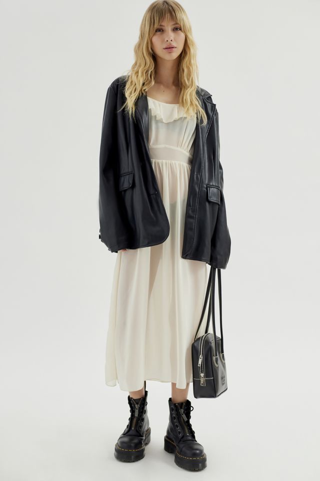 Cynthia Semi-Sheer Ruffle Midi Dress #4