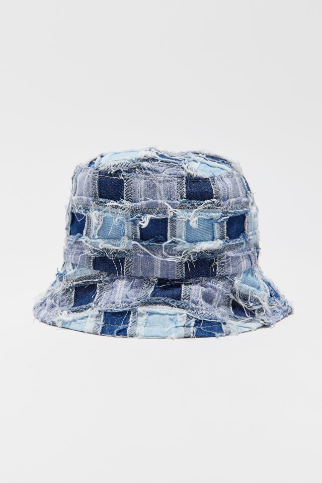 Chapeau de pêcheur effiloché en patchwork Jane #1