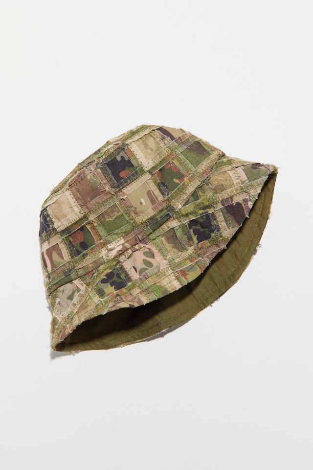 Jane Frayed Patchwork Denim Bucket Hat #2
