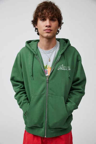 OBEY Scribbles Full Zip Hoodie Sweatshirt | Urban Outfitters