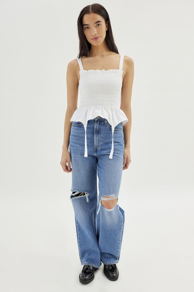UO Sammie Poplin Smocked Top #3