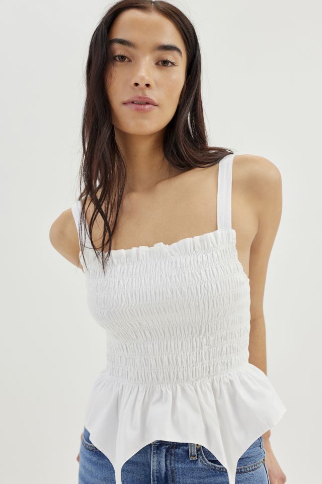 UO Sammie Poplin Smocked Top #4