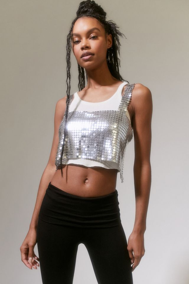 Urban Outfitters Isabel Metal Bra Top in Metallic