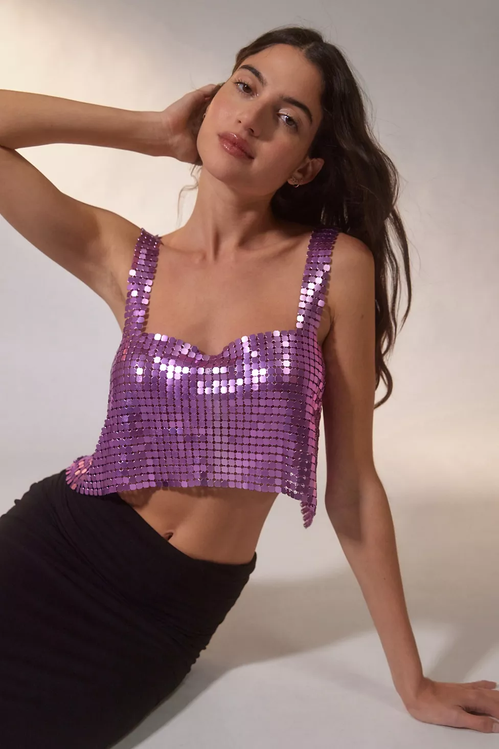 urbanoutfitters.com | UO Harlow Metal Cropped Top