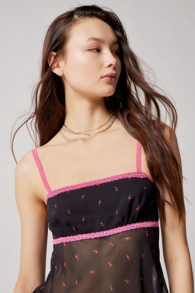 UO Tati Semi-Sheer Floral Cami #1