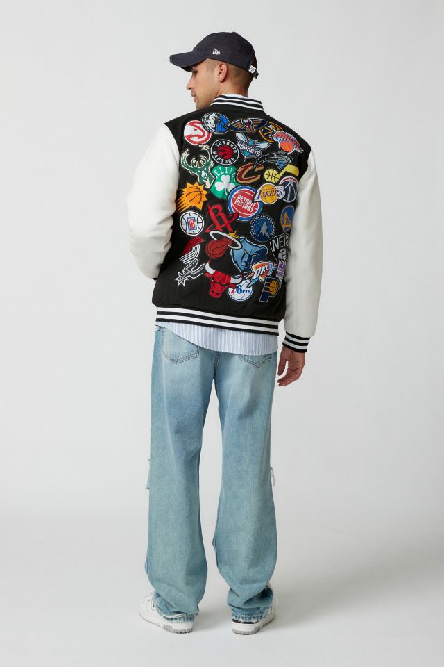 Ultra Game Uo Exclusive NBA Varsity Jacket in Black, Men's at Urban Outfitters