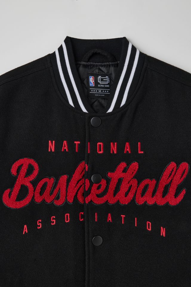 Ultra Game Uo Exclusive NBA Varsity Jacket in Black, Men's at Urban Outfitters