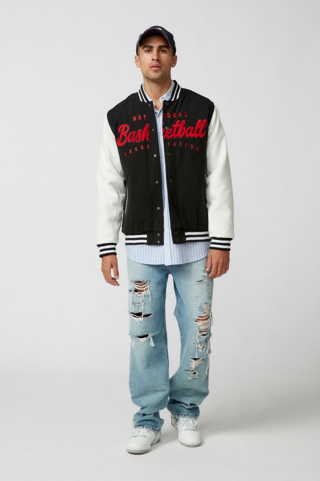 Starter UO Exclusive Colorblock Patch NBA Varsity Jacket