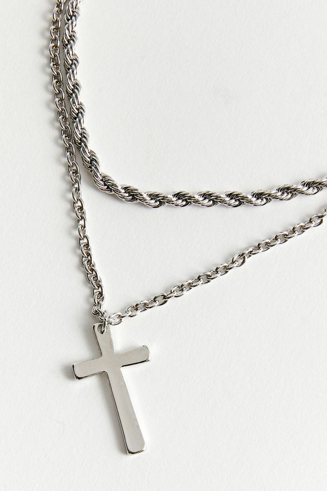 Cross Rope Chain Layering Necklace | Urban Outfitters