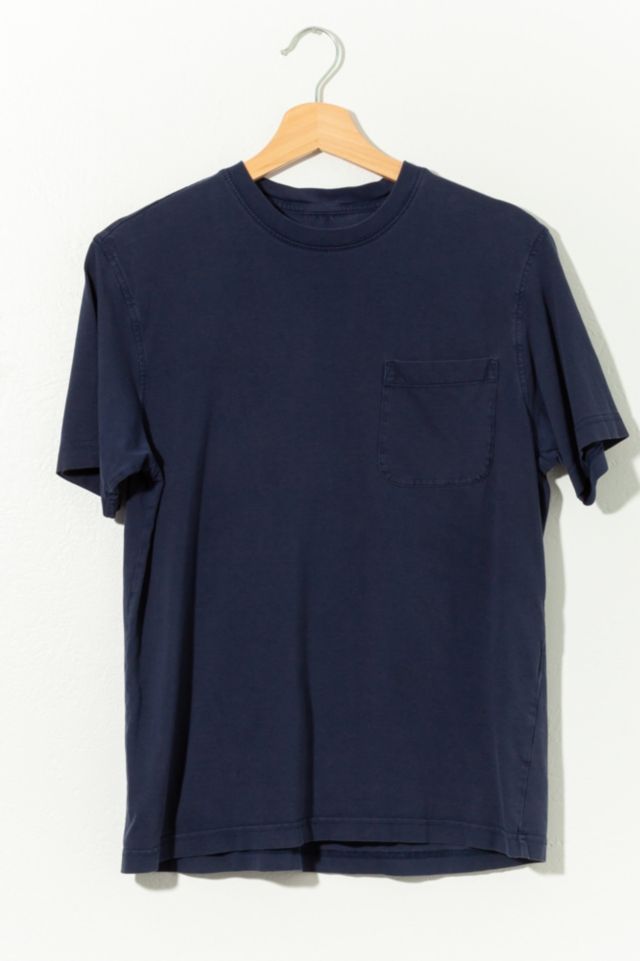 Vintage Y2K Blank Navy Blue Cotton Pocket T-Shirt