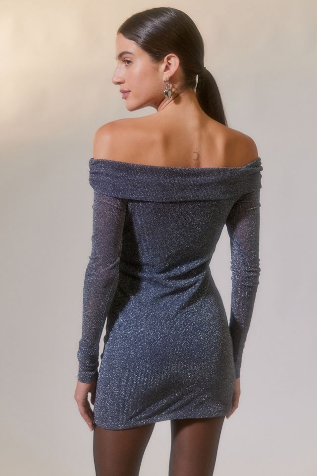 Motel X UO Exclusive Sparkly Off-The-Shoulder Mini Dress #1