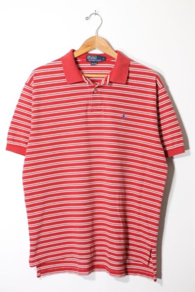 Vintage Polo Ralph Lauren Striped Pique Polo Shirt | Urban Outfitters