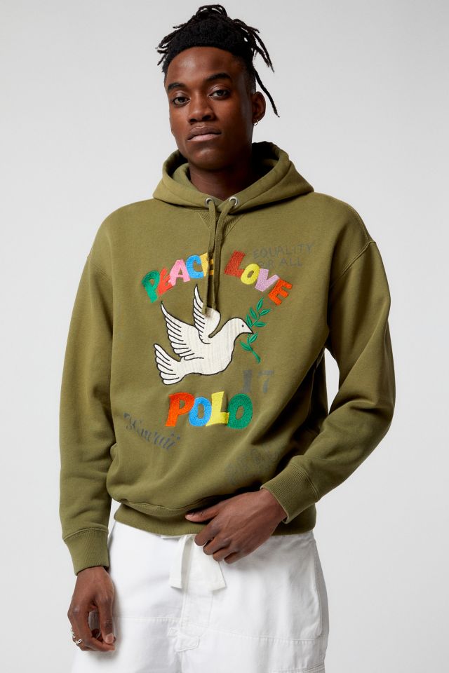 Polo Ralph Lauren Vintage Peace Embroidery Hoodie Sweatshirt | Urban ...