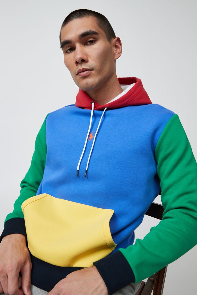 Polo Ralph Lauren Double Knit Colorblock Hoodie Sweatshirt | Urban  Outfitters