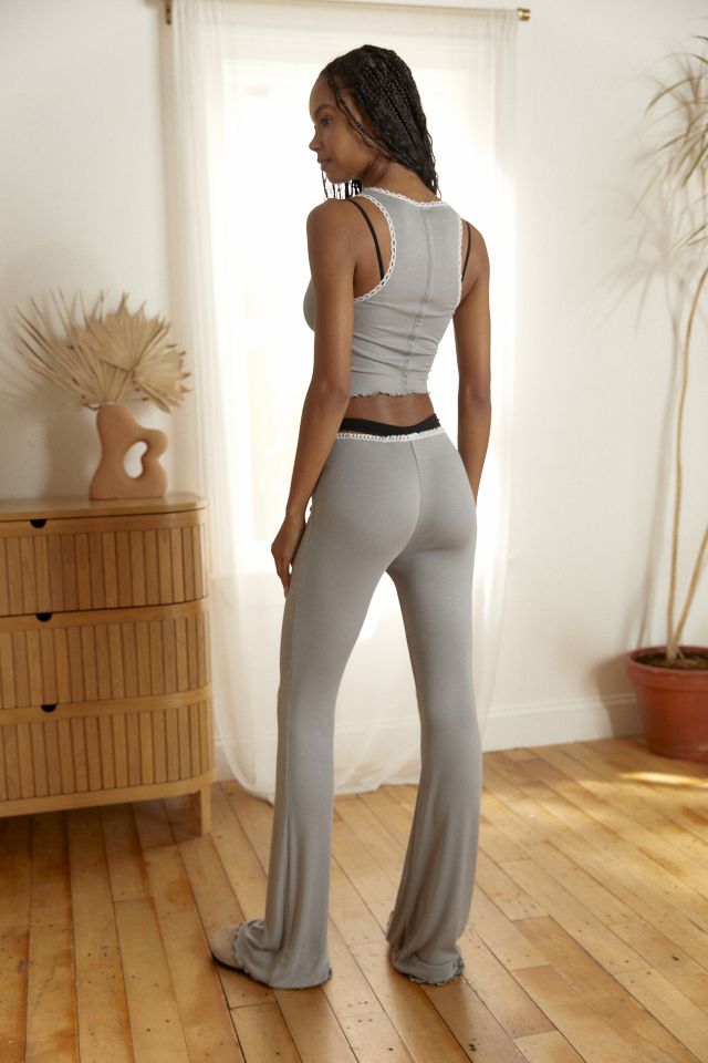 Out From Under Sweet Dreams Lace-Trim Flare Lounge Pants #1