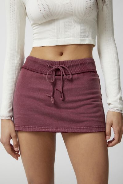 Out From Under Faye Mini Skort In Maroon