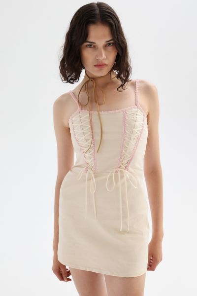 UO Faye Lace-Up Corset Mini Dress | Urban Outfitters