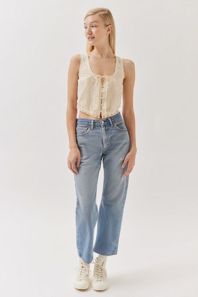 UO Eve Embroidered Corset Top #2