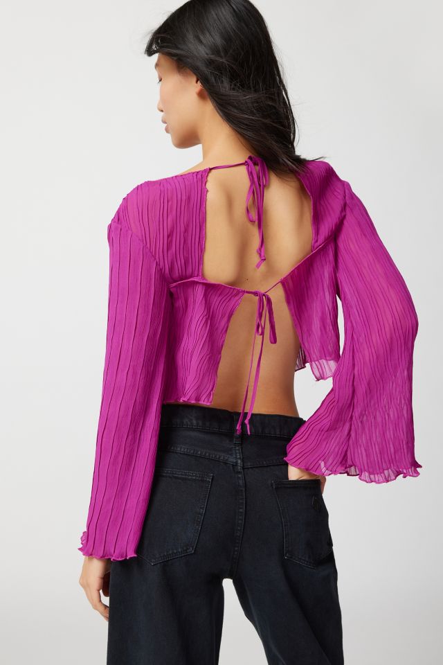 UO Orion Plisse Tie-Back Top #1