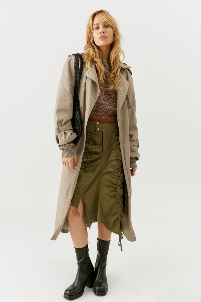 UO Callix Ruched Cargo Midi Skirt #3