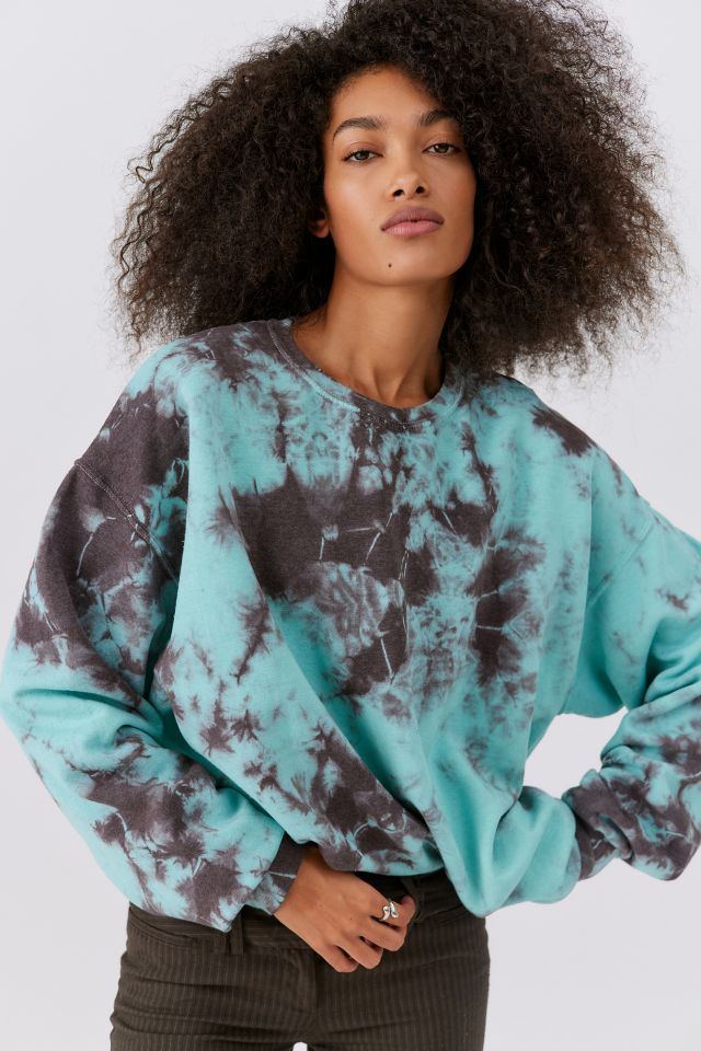 Urban Renewal Remade Heart Tie-Dye Crew Neck Sweatshirt Tie, 41% OFF