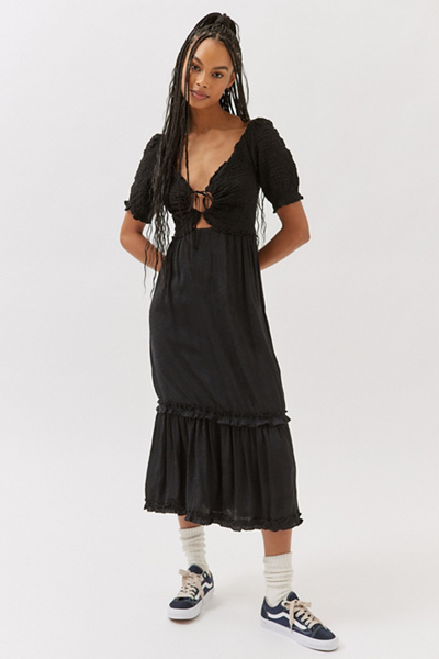 Urban Outfitters Uo Picnic Time Midi Dress In Black | ModeSens