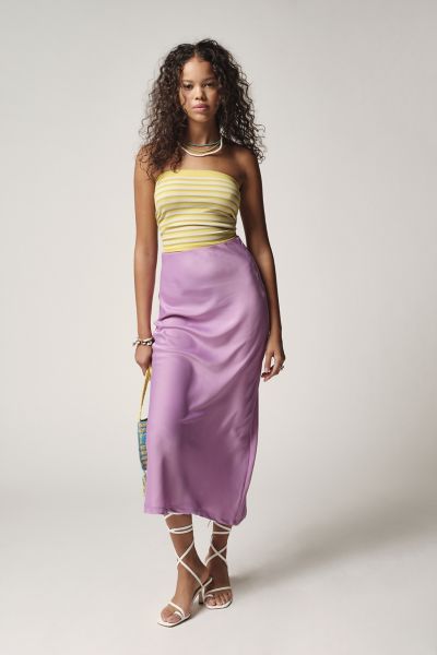 Urban Outfitters Uo Winona Satin Maxi Skirt In Light Purple
