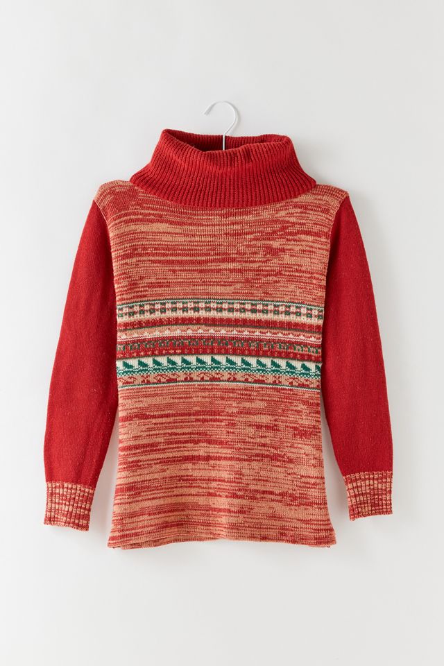Vintage Lurex Thread Pattern Turtleneck Jumper - M main image 0