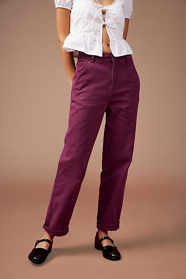 DICKIES CANVAS LOW-RISE CARPENTER PANT IN DARK PURPLE, WOMEN'S AT URBAN OUTFITTERS